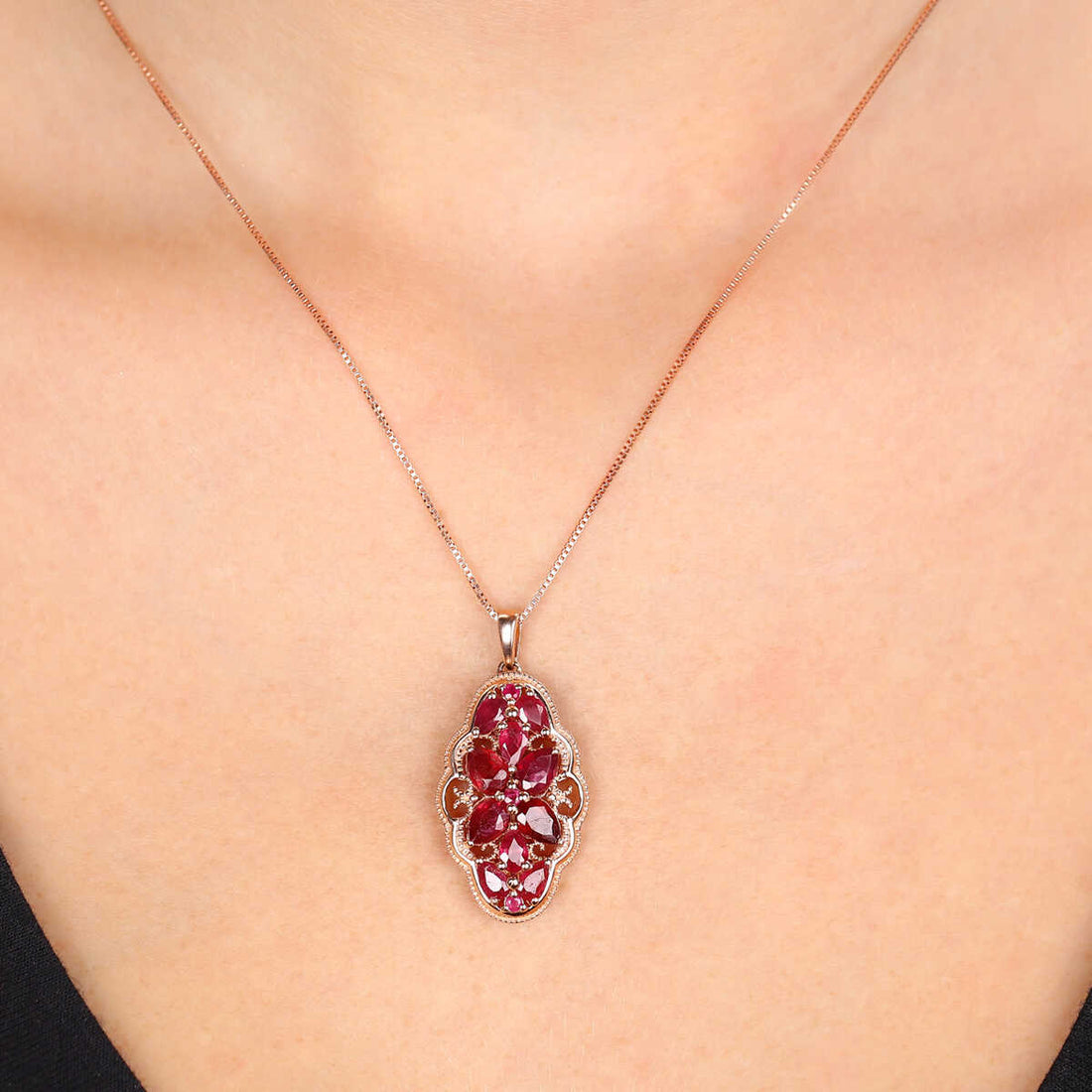 Pingente em Prata 925 com Rubis