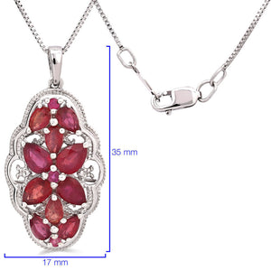 Conjunto em Prata Floral com Rubis