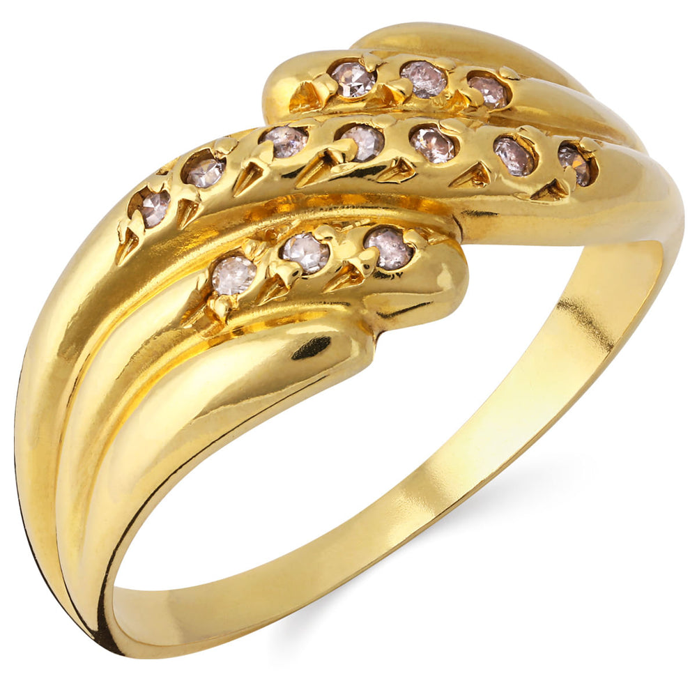 178061-Anel em Ouro Amarelo com Diamantes