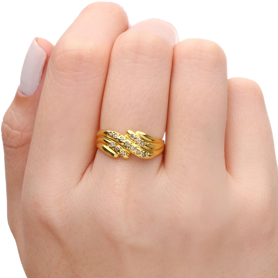 Anel em Ouro Amarelo com Diamantes