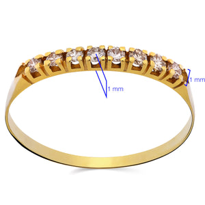 Meia Aliança com 8 Diamantes Aprox. 12 Pts Ouro Amarelo