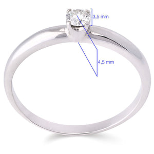Anel em Ouro Branco 18k com Diamante