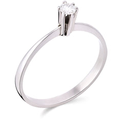 Anel em Ouro Branco 18k com Diamante