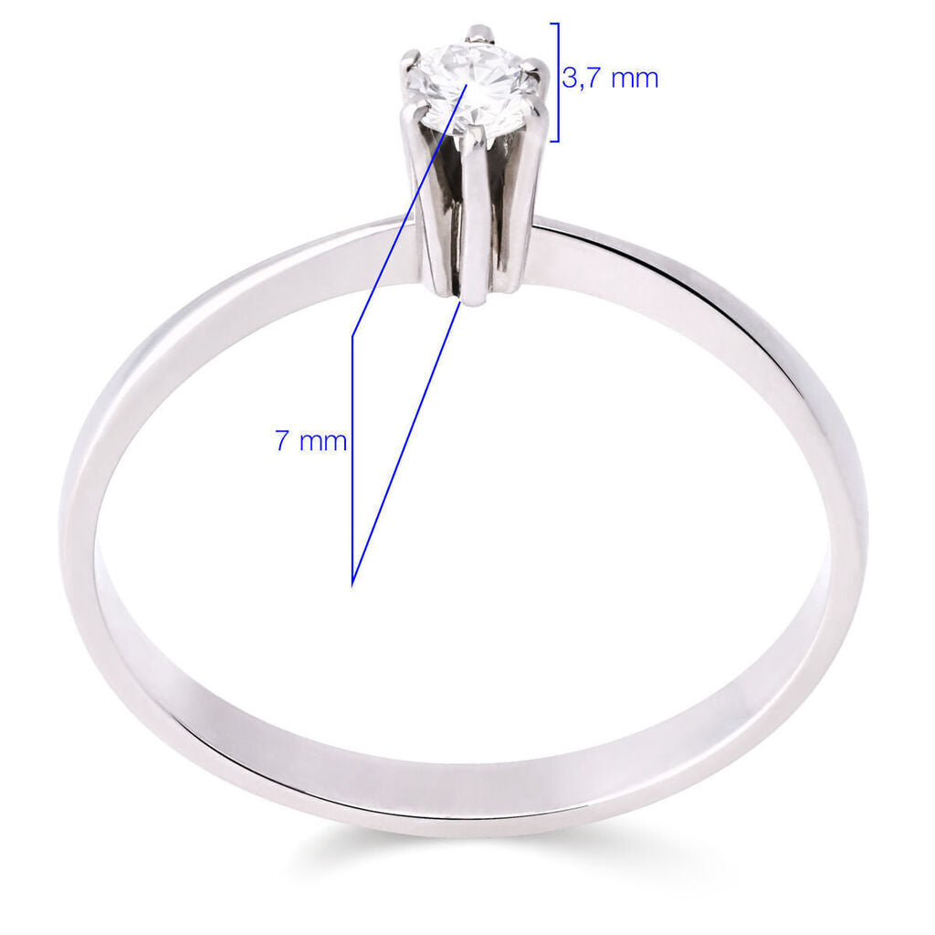 Anel em Ouro Branco 18k com Diamante