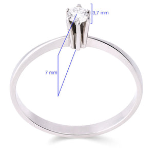 Anel em Ouro Branco 18k com Diamante