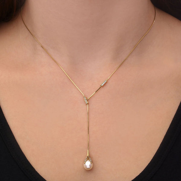 Pingente e Par de Brincos em Ouro Amarelo 18k com Perolas e Diamantes