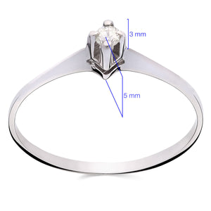 Anel Solitário Com Diamante Ouro Branco