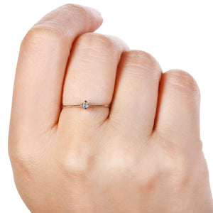 Anel Solitário Com Diamante Ouro Branco