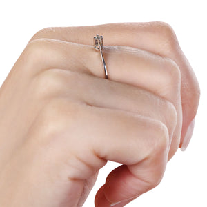 Anel Solitário Com Diamante Ouro Branco
