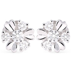 Par de Brinco  em Ouro Florzinha com Diamantes