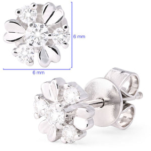 Par de Brinco  em Ouro Florzinha com Diamantes