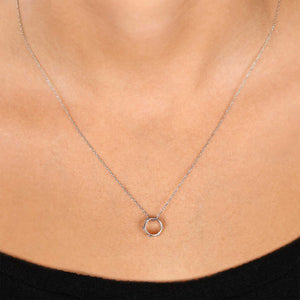 Pingente Em Ouro Branco 18k Circulo com Cruz e Diamantes