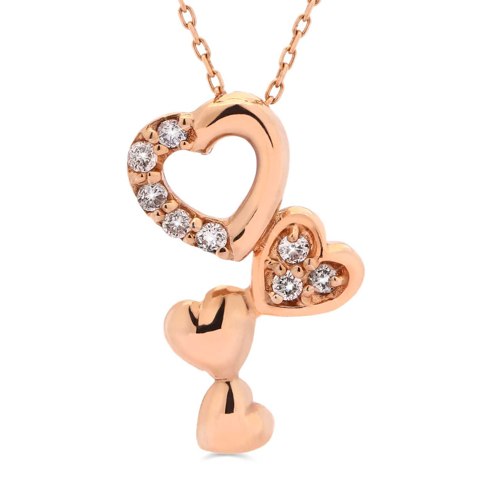 Pingente em Ouro Rose 18k Com Diamantes