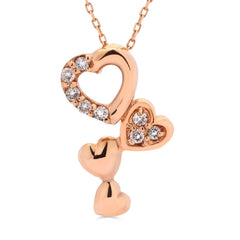 Pingente em Ouro Rose 18k Com Diamantes