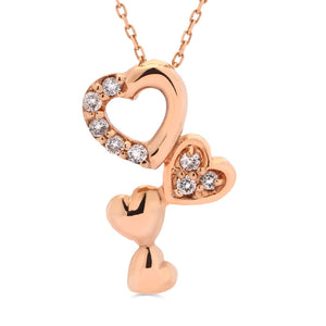 Pingente em Ouro Rose 18k Com Diamantes