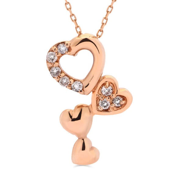 Pingente em Ouro Rose 18k Com Diamantes