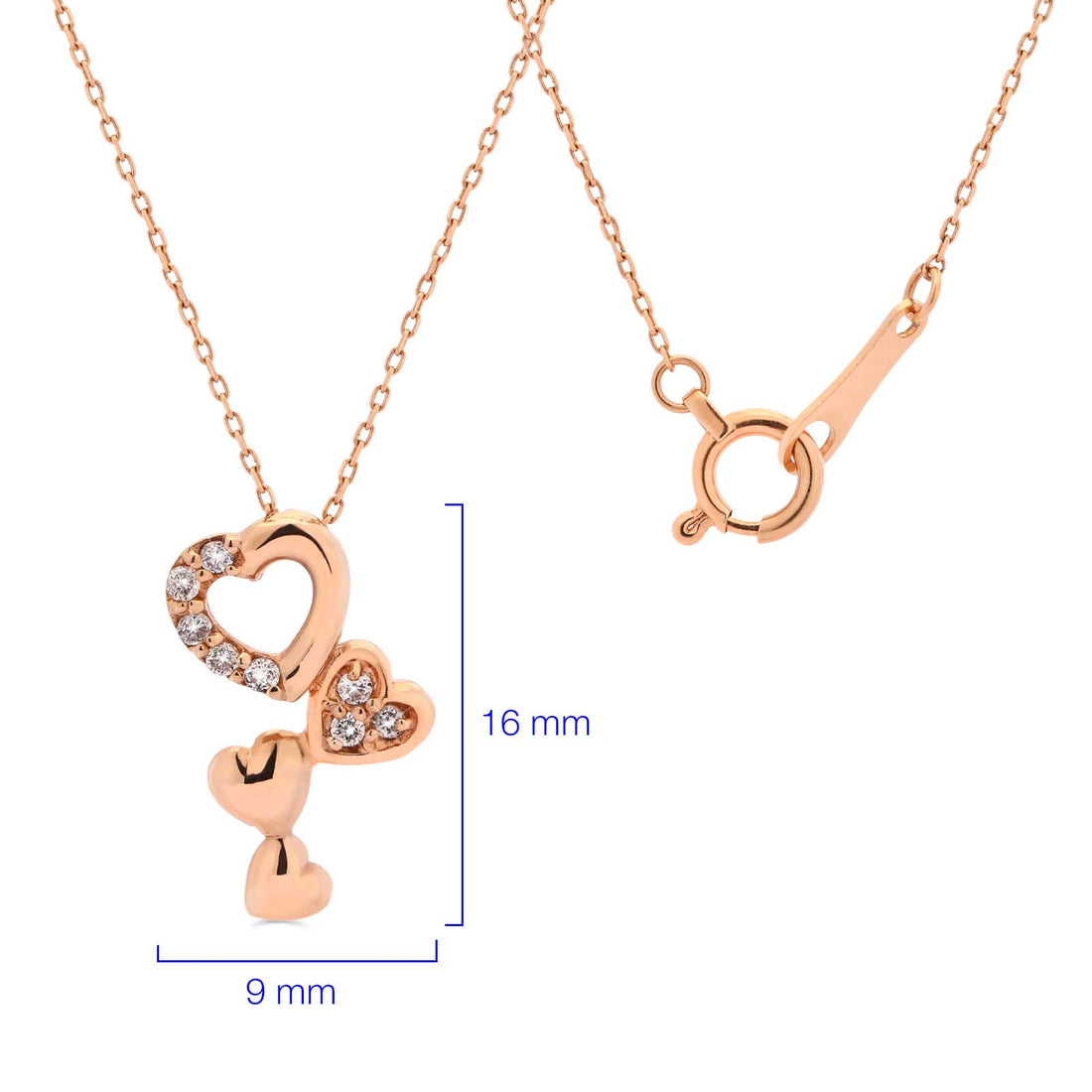 Pingente em Ouro Rose 18k Com Diamantes