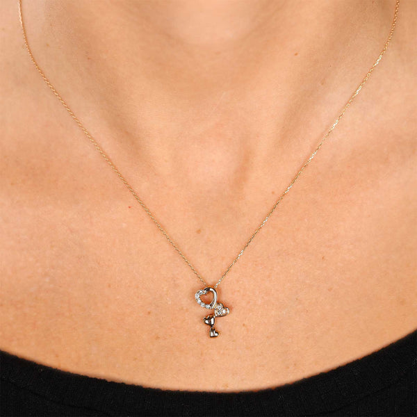 Pingente em Ouro Rose 18k Com Diamantes