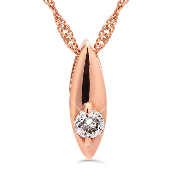 Pingente com Diamante em Ouro Vermelho 18k