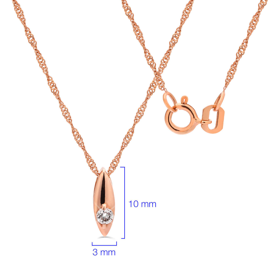 Pingente com Diamante em Ouro Vermelho 18k