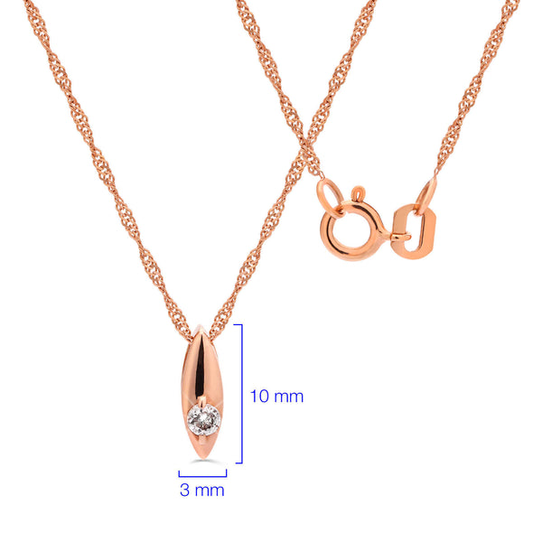 Pingente com Diamante em Ouro Vermelho 18k