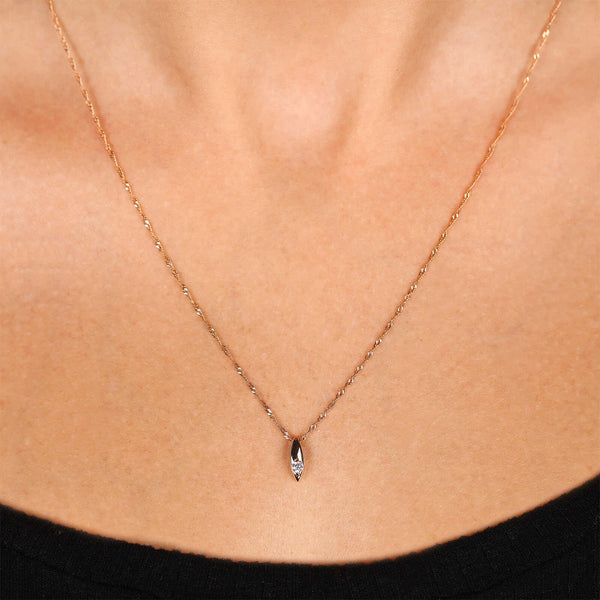 Pingente com Diamante em Ouro Vermelho 18k