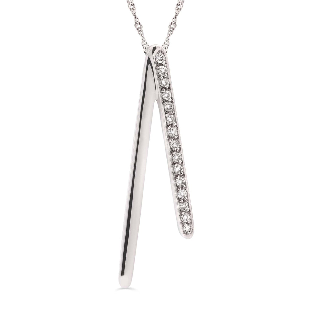 Pingente em Ouro Branco 18k Com 15 Diamantes