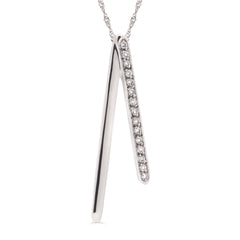 Pingente em Ouro Branco 18k Com 15 Diamantes