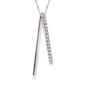 Pingente em Ouro Branco 18k Com 15 Diamantes