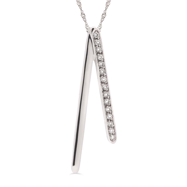 Pingente em Ouro Branco 18k Com 15 Diamantes