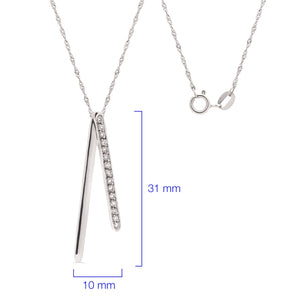 Pingente em Ouro Branco 18k Com 15 Diamantes