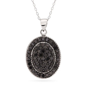 Pingente em Prata 925 com Diamantes Negros