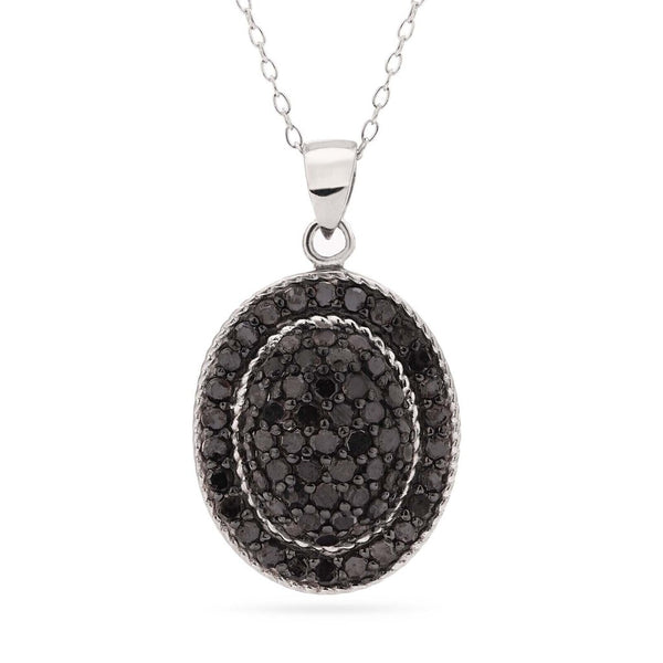 Pingente em Prata 925 com Diamantes Negros