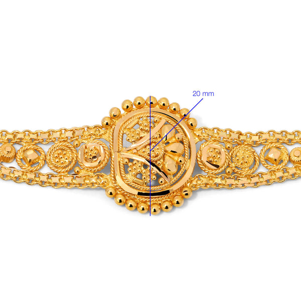 182242-Pulseira Linha Alshahba em Ouro Amarelo 21k