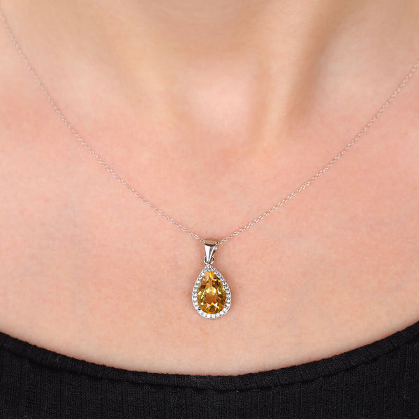 Conjunto em Prata 925 com Citrinos e Topázios Brancos