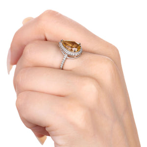 Conjunto em Prata 925 com Citrinos e Topázios Brancos