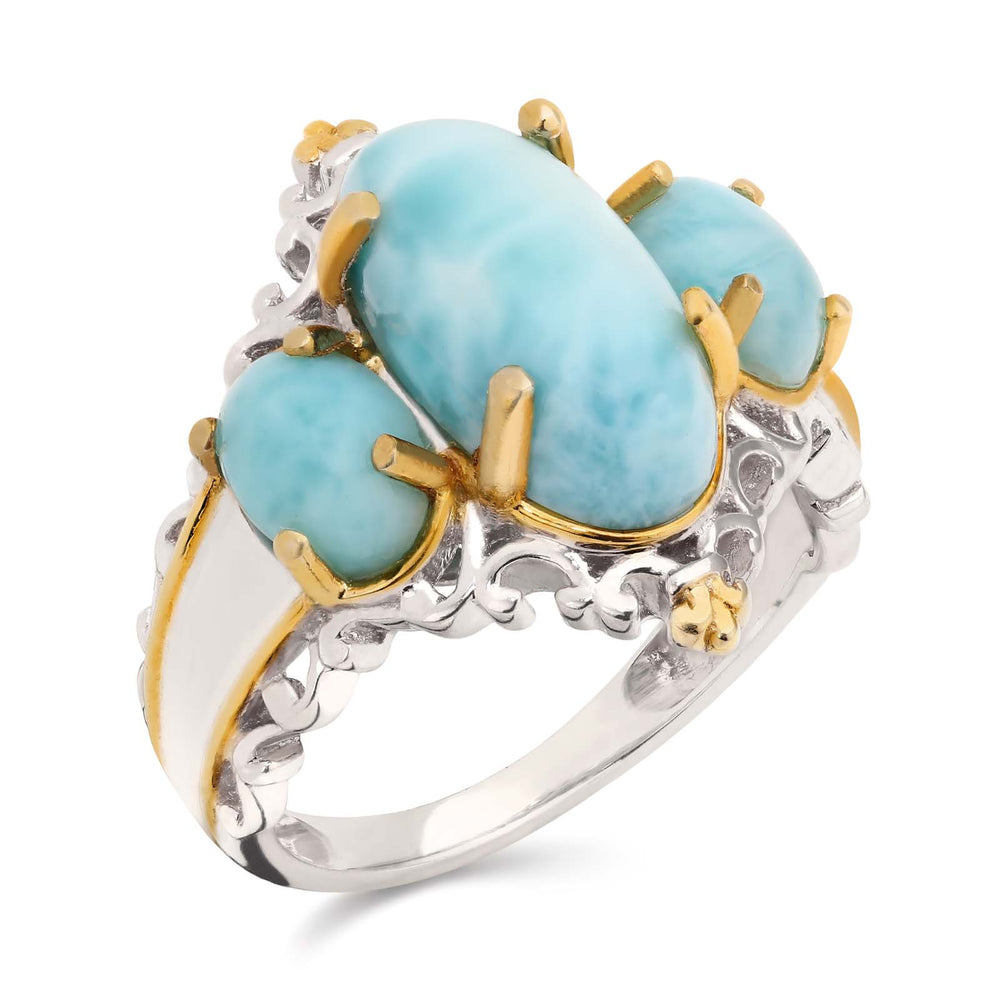 Anel de Prata com Larimar Aprox. 6,15 cts