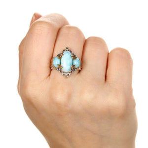 Anel de Prata com Larimar Aprox. 6,15 cts