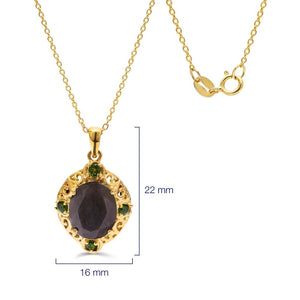 Conjunto em Prata 925 com Safiras e Chromediopside