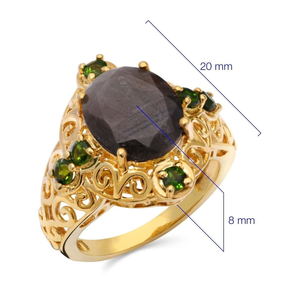 Conjunto em Prata 925 com Safiras e Chromediopside
