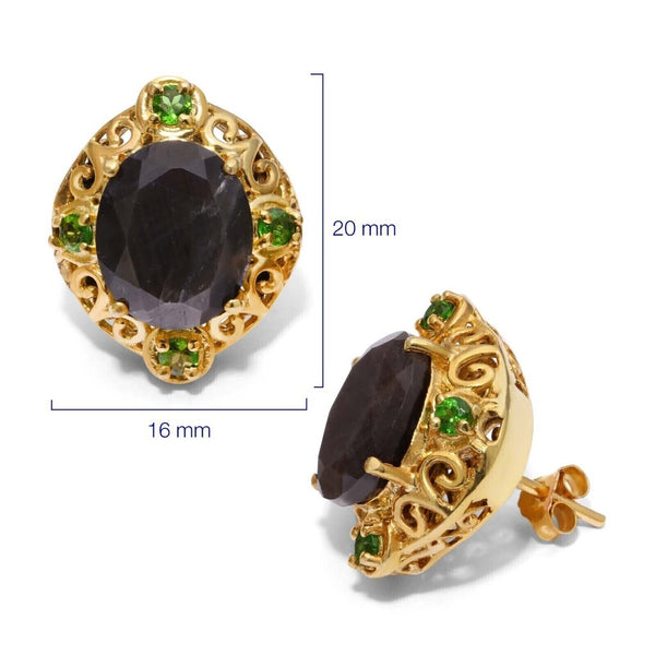 Conjunto em Prata 925 com Safiras e Chromediopside
