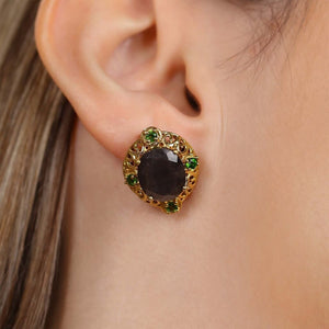 Conjunto em Prata 925 com Safiras e Chromediopside