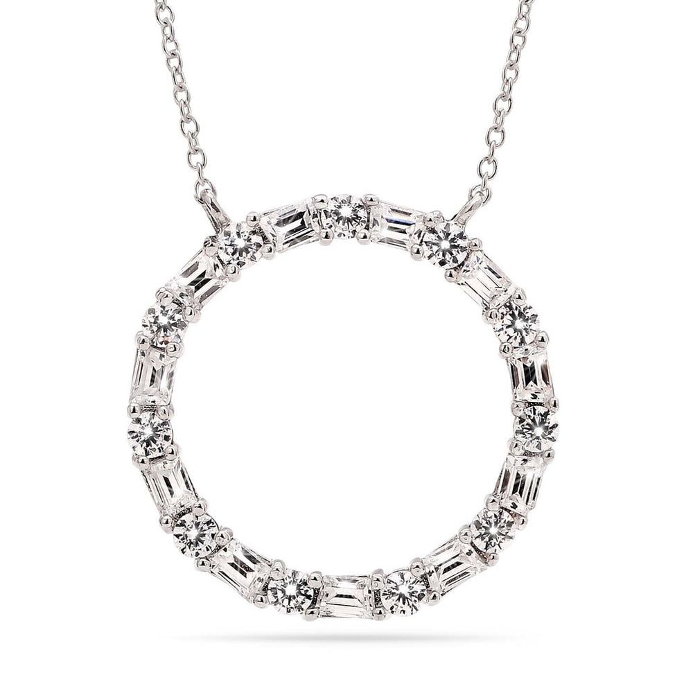 Pingente em Prata 925 Circulo com 22 Zirconias