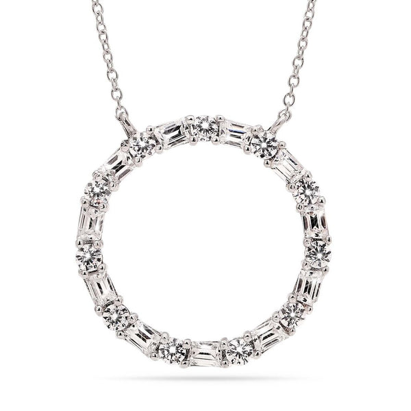 Pingente em Prata 925 Circulo com 22 Zirconias