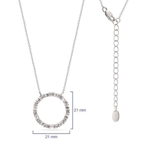 Pingente em Prata 925 Circulo com 22 Zirconias