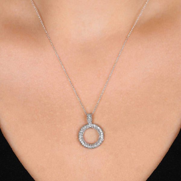 Pingente em Prata 925 Circulo com Zirconias