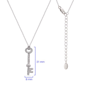 Pingente em Prata 925 Chave com Zirconias