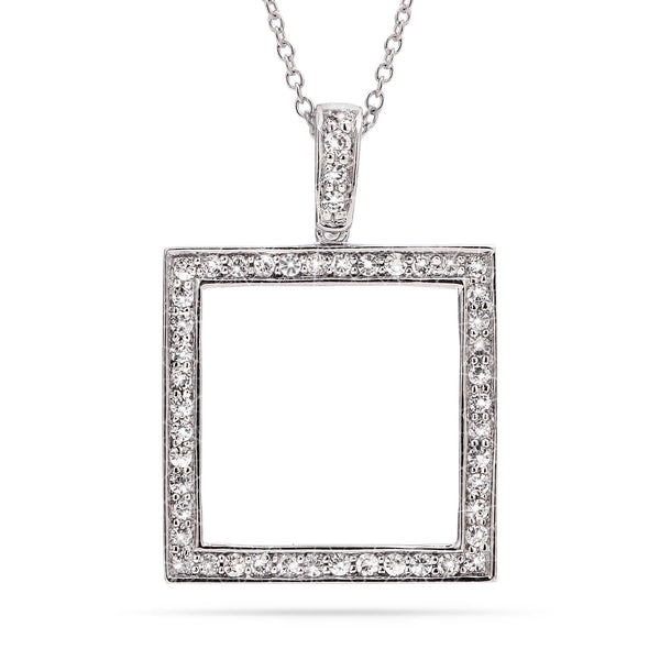 Pingente em Prata 925 Quadrado com Zirconias
