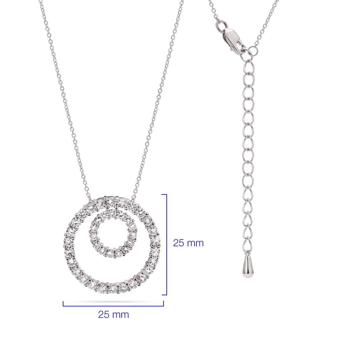 Pingente em Prata 925 Circulos com Zirconias