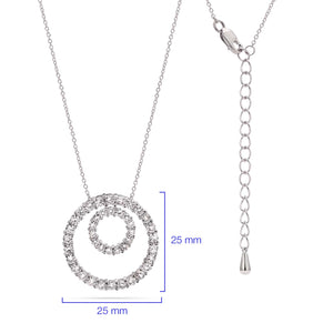 Pingente em Prata 925 Circulos com Zirconias